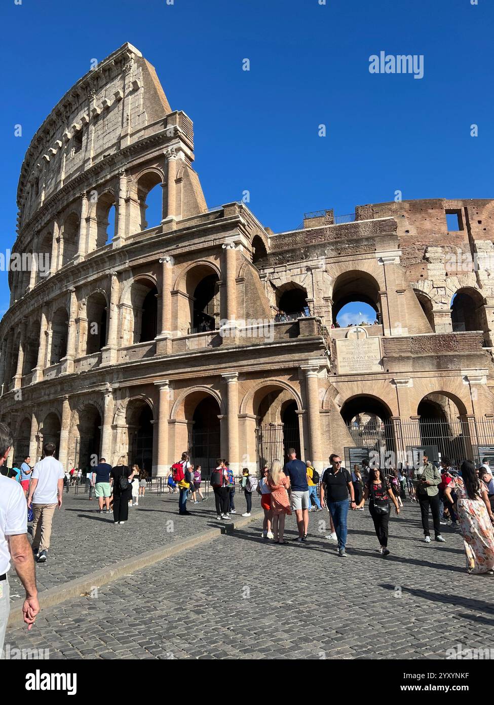 The outside of the colosseum during my tour. - Smartphone Captured Stock Image