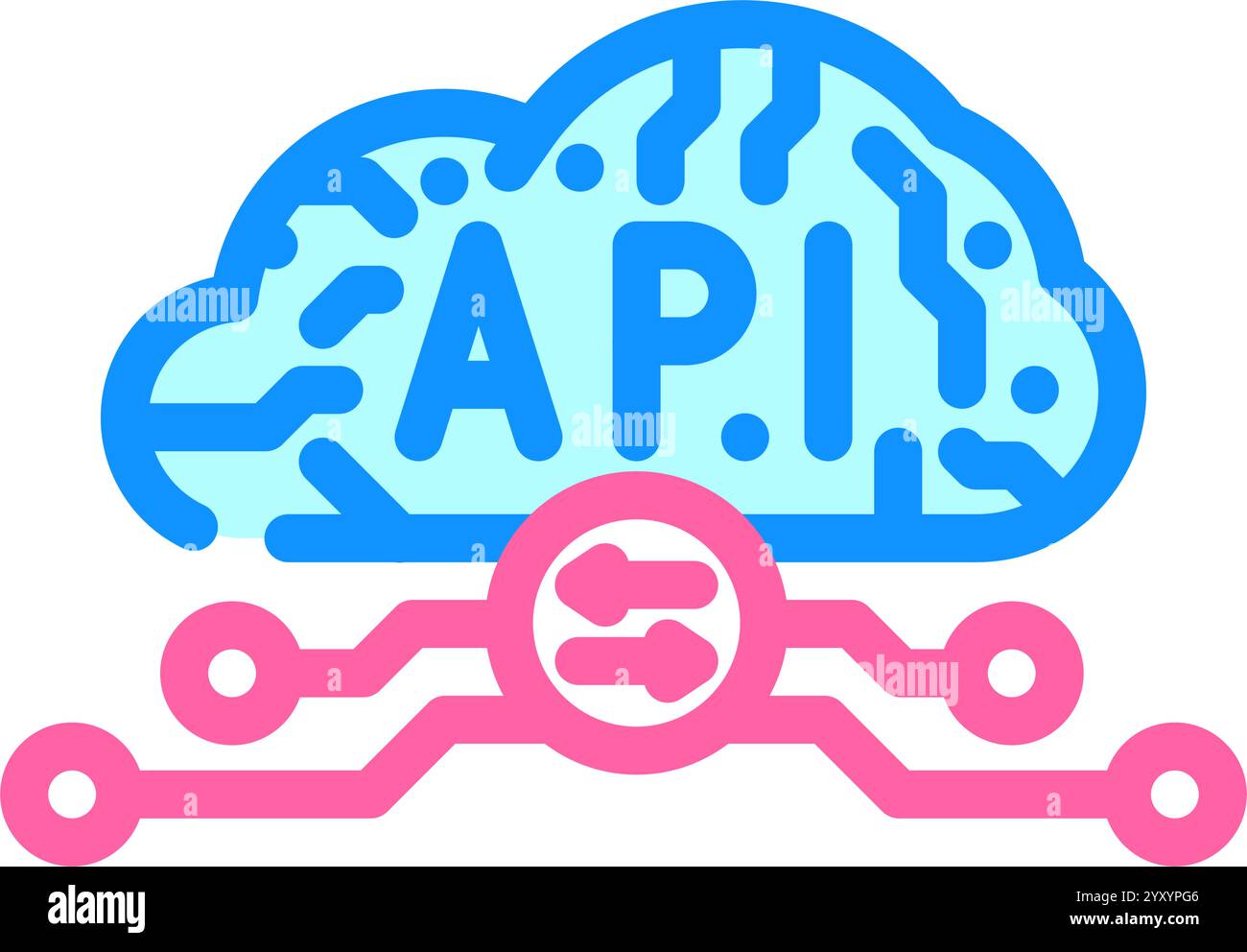 api connection cloud computing color icon vector illustration Stock ...