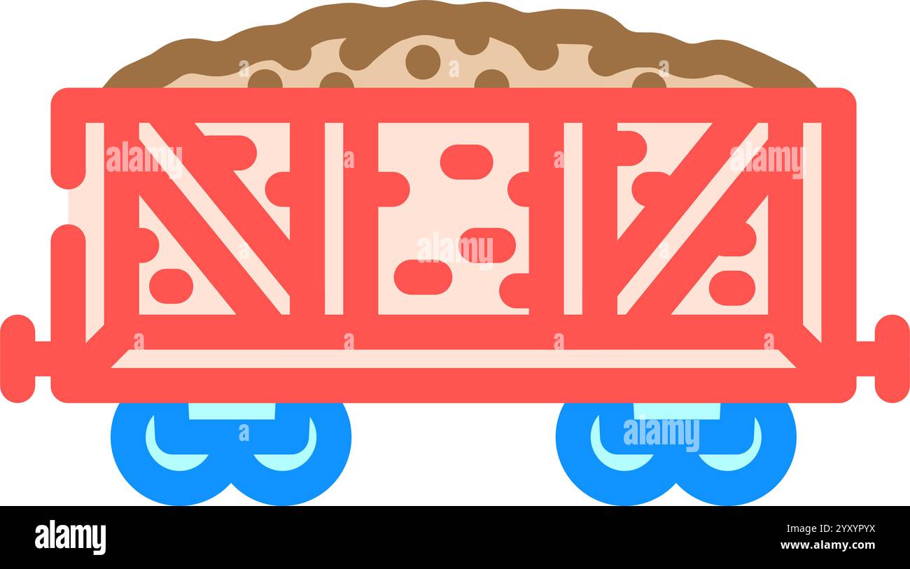 coal wagon industry color icon vector illustration Stock Vector Image ...