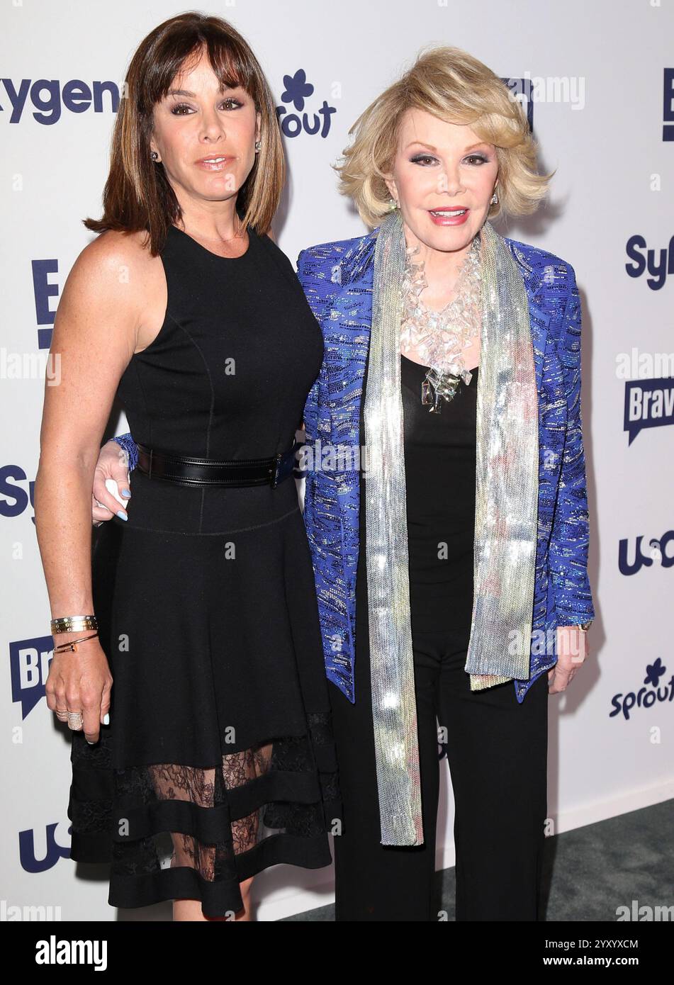 Melissa Rivers and Joan Rivers at NBCUniversal Cable Entertainment Upfront at the Javits Center in New York City - 15 May 2014 Stock Photo