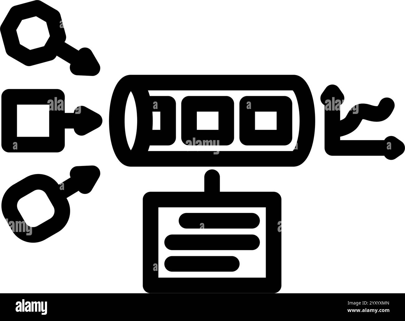 pipeline big data line icon vector illustration Stock Vector Image ...