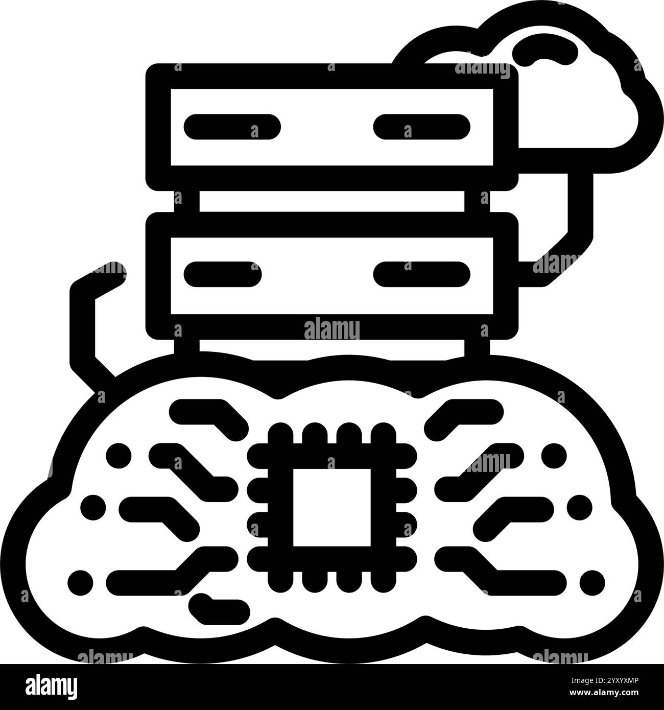 infrastructure cloud computing line icon vector illustration Stock Vector