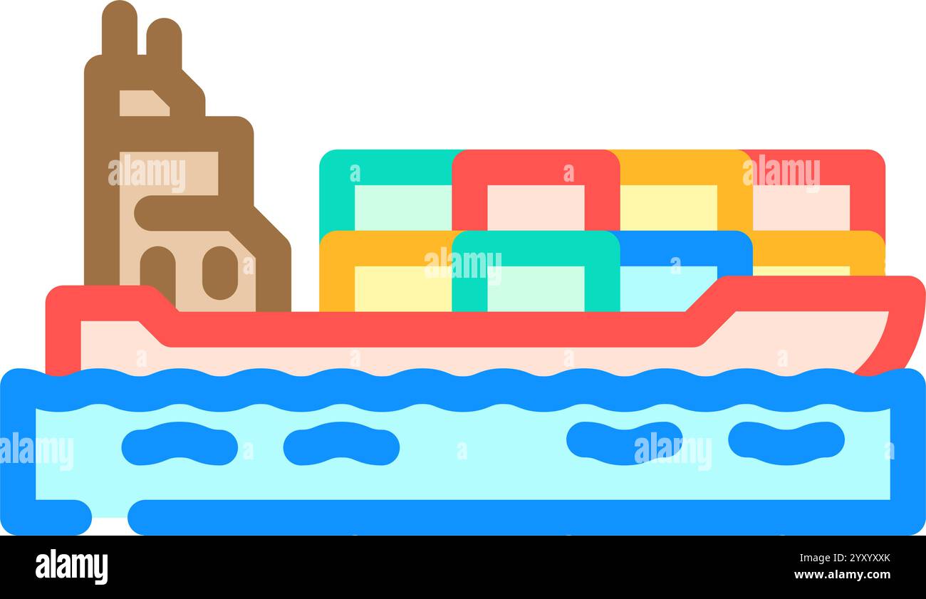 container ship transport marine color icon vector illustration Stock ...