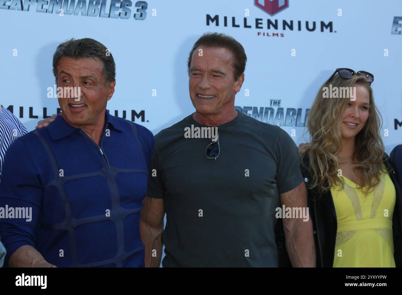 Stallone And Ronda Rousey Sylvester Stallone (l-r), Arnold Schwarzenegger and Ronda Rousey attend ...