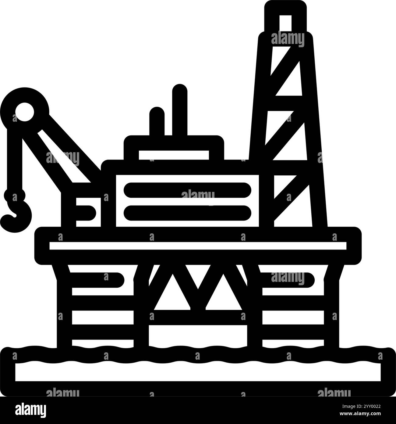 oil rig industry line icon vector illustration Stock Vector Image & Art ...