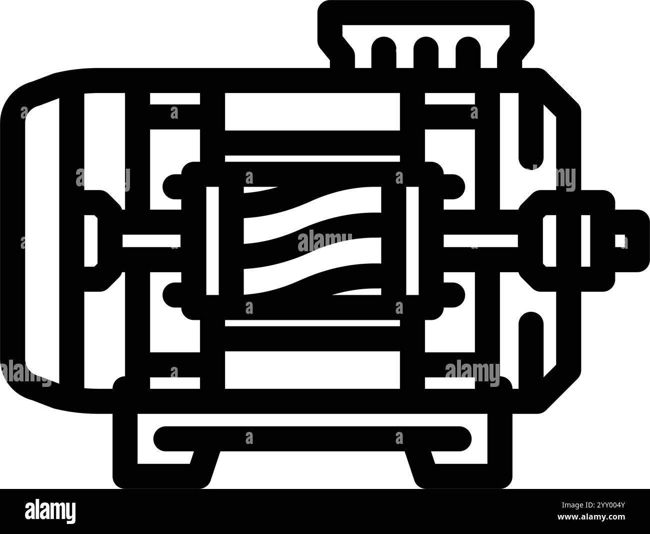electric motor industry line icon vector illustration Stock Vector ...