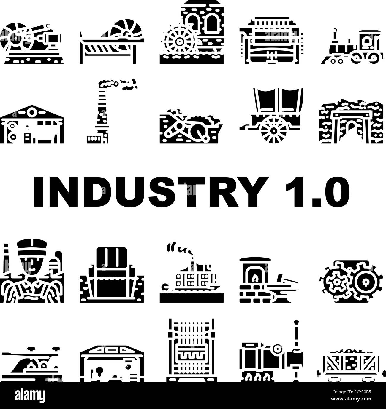 industry 1 industrialization icons set vector Stock Vector Image & Art ...