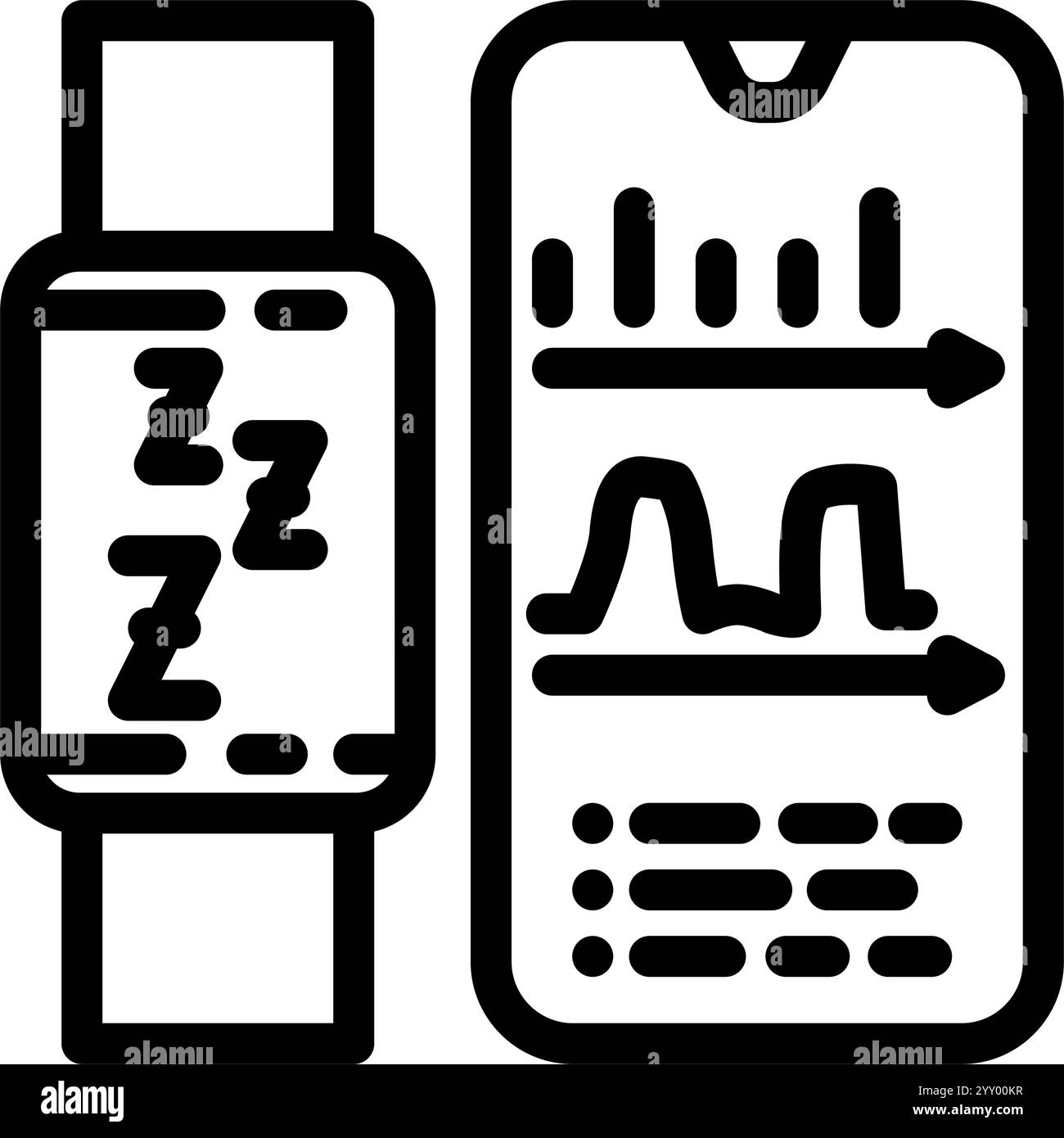 sleep tracker wearable line icon vector illustration Stock Vector Image ...