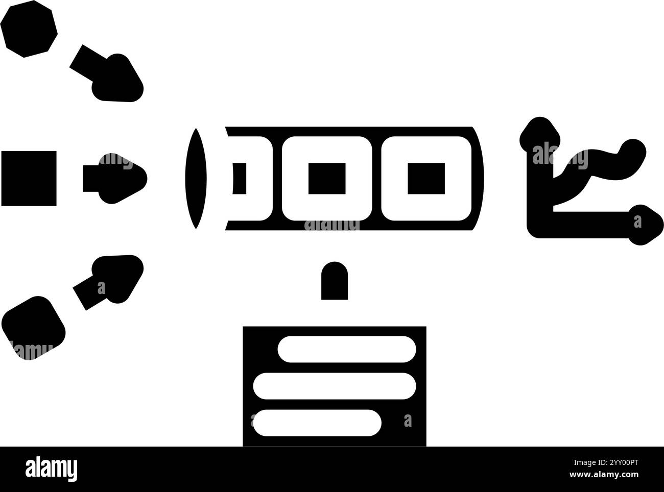 pipeline big data glyph icon vector illustration Stock Vector Image ...
