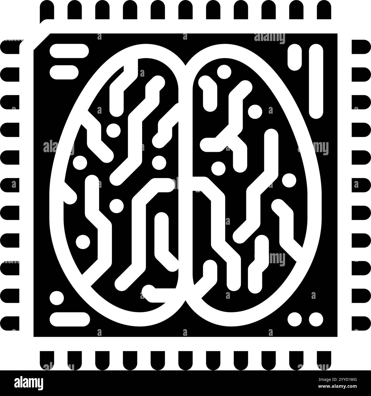 Ai brain glyph icon hi-res stock photography and images - Alamy