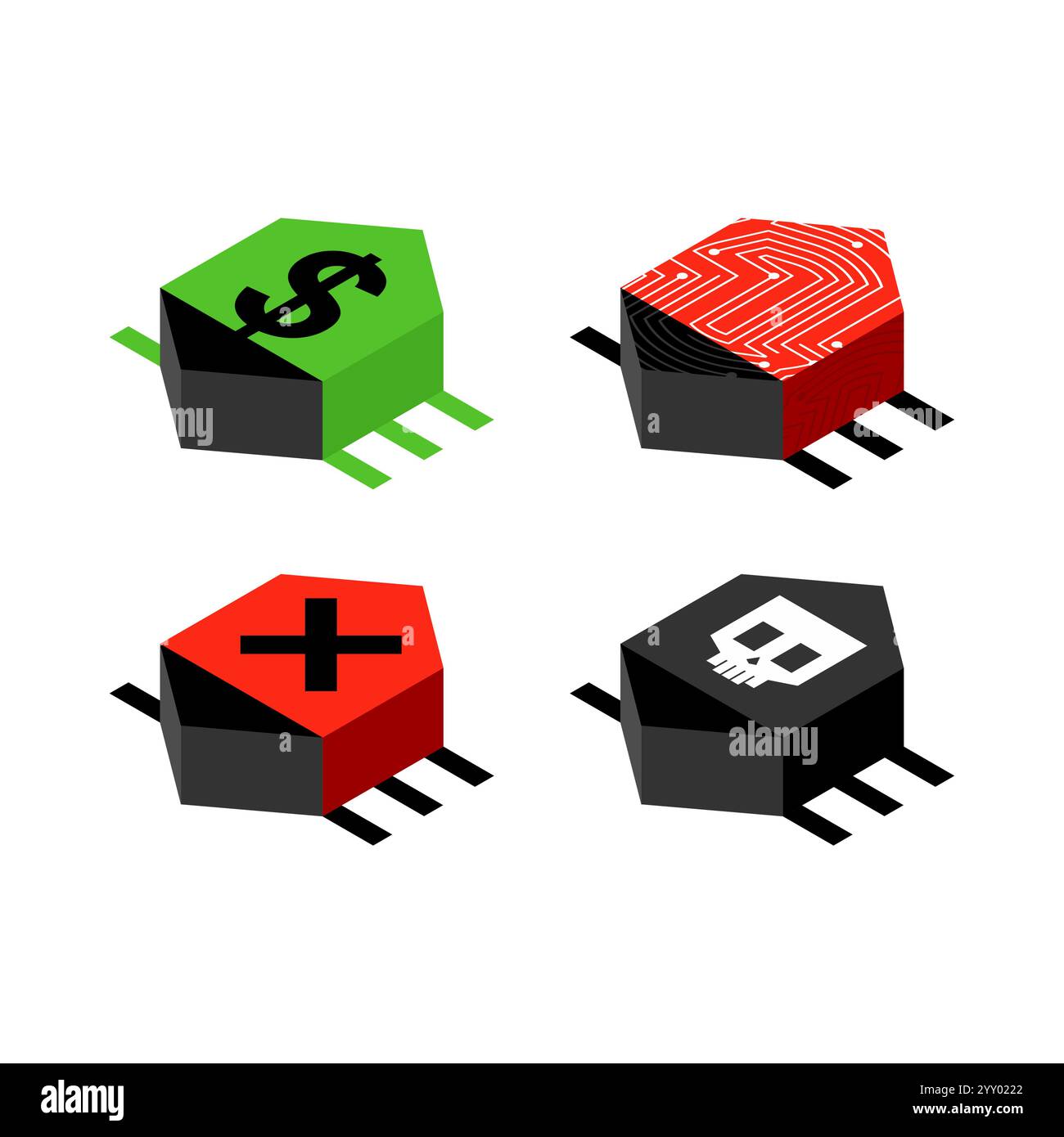 Computer virus bug isolated. Spyware for your pc Stock Vector