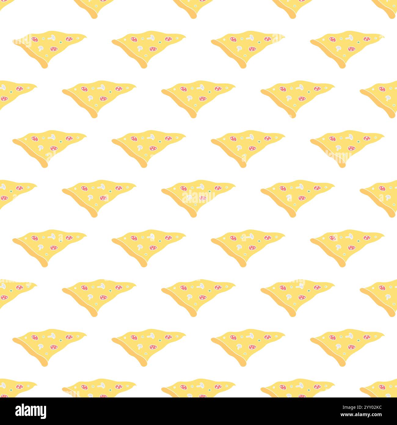 Seamless pizza pattern.pizza background. Doodle vector pizza illustration. Fast food vector pattern Stock Vector