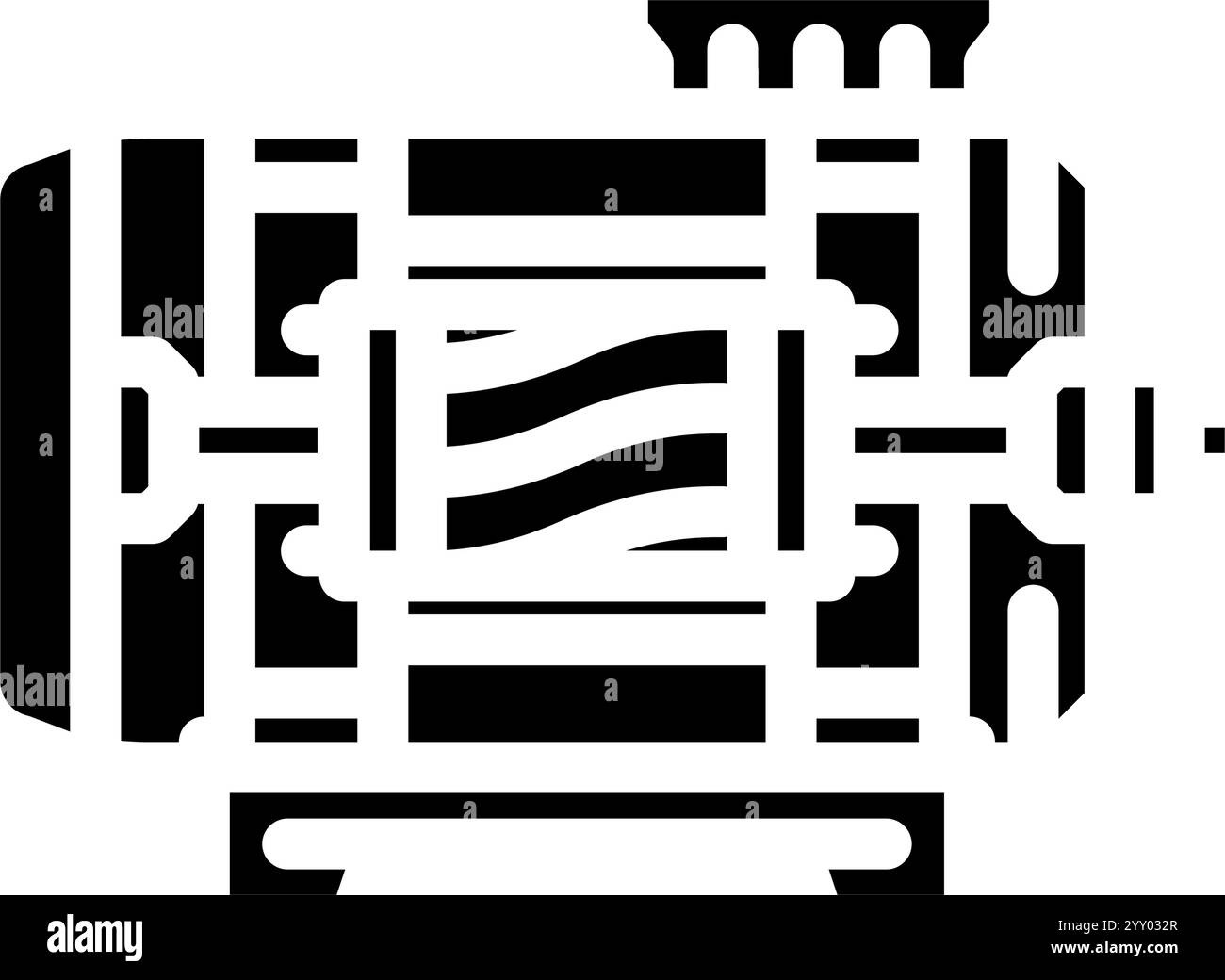 electric motor industry glyph icon vector illustration Stock Vector ...