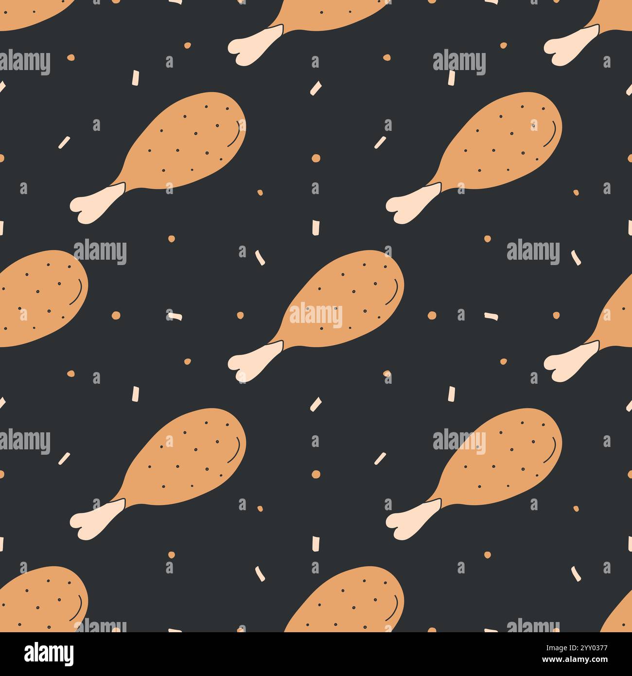 Seamless pattern with chicken legs. meat background. Doodle chicken ...