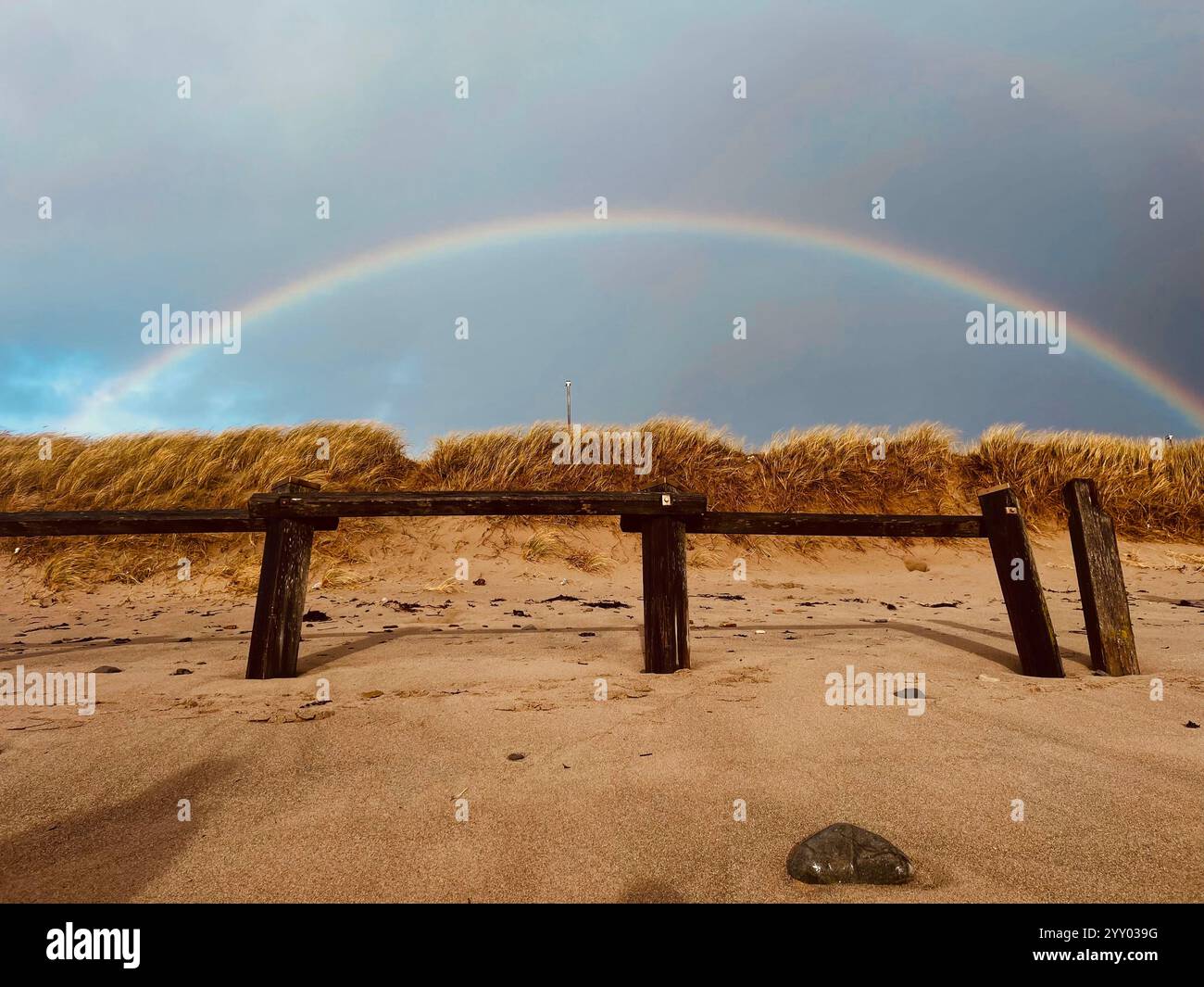 Rainbow in Pwllheli Llyn Peninsula - Smartphone Captured Stock Image
