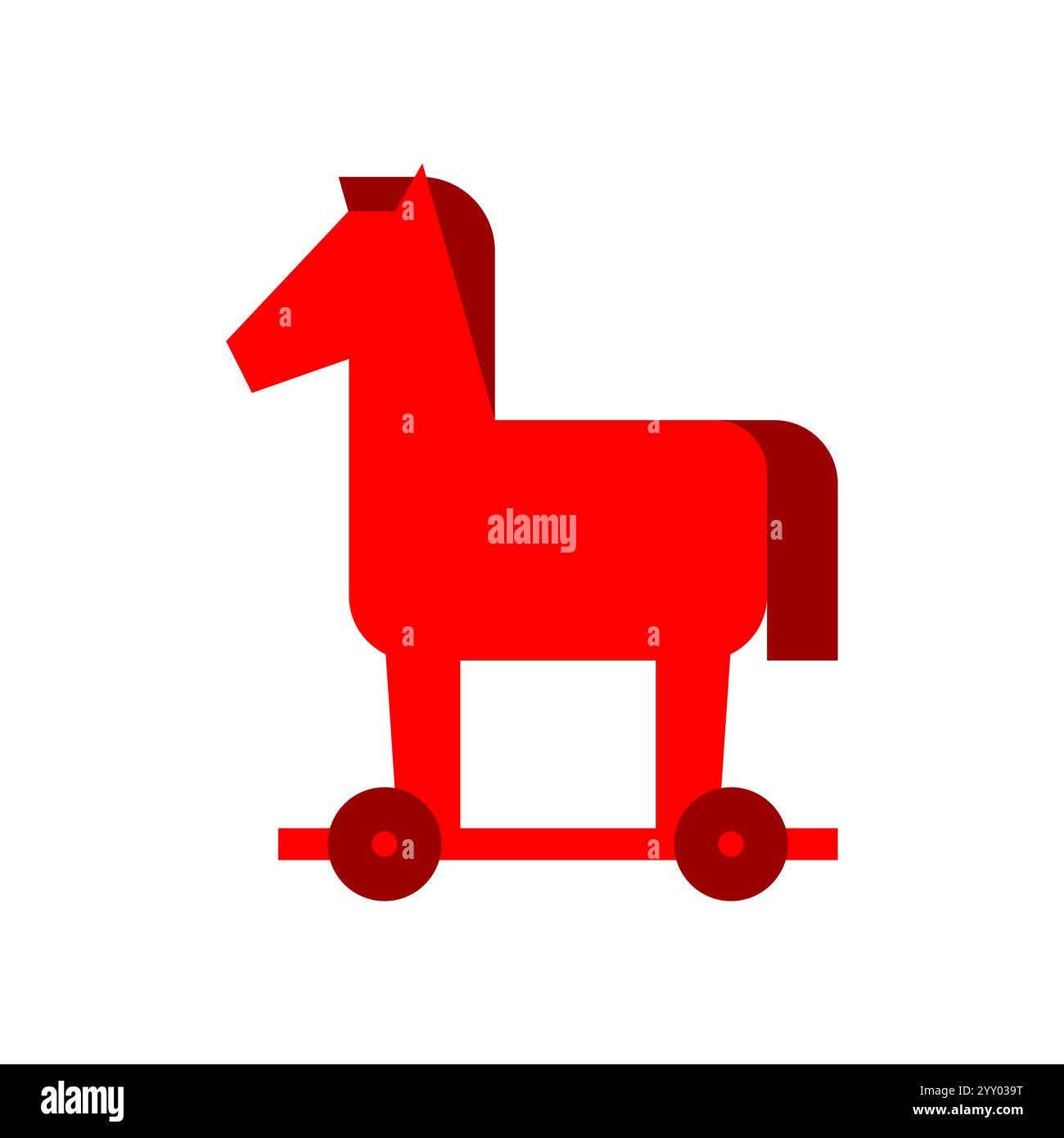 Red Trojan horse virus isolated. Vector illustration Stock Vector Image ...