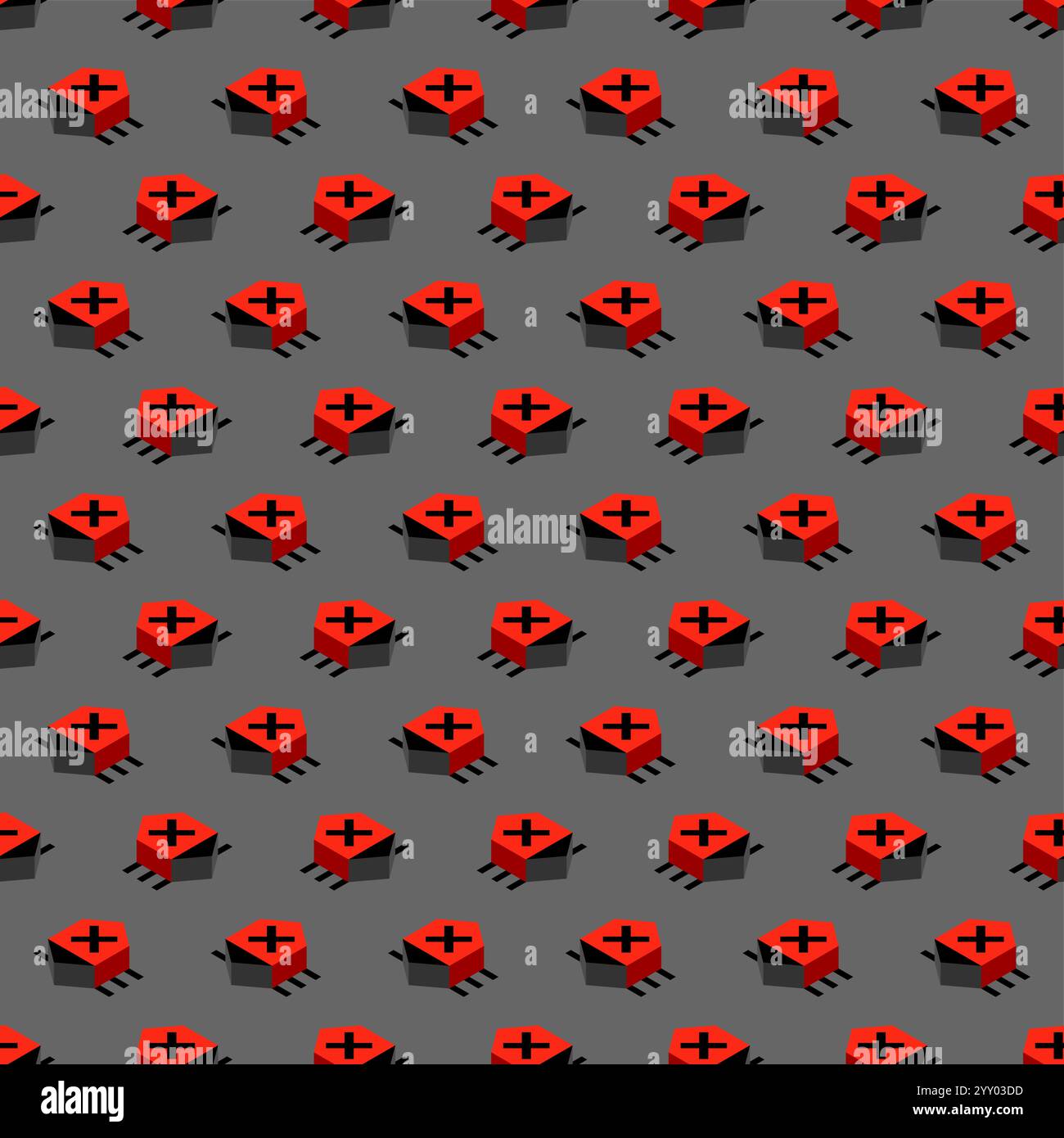 Computer virus bug pattern seamless. Spyware for your pc background. Network system infection texture Stock Vector