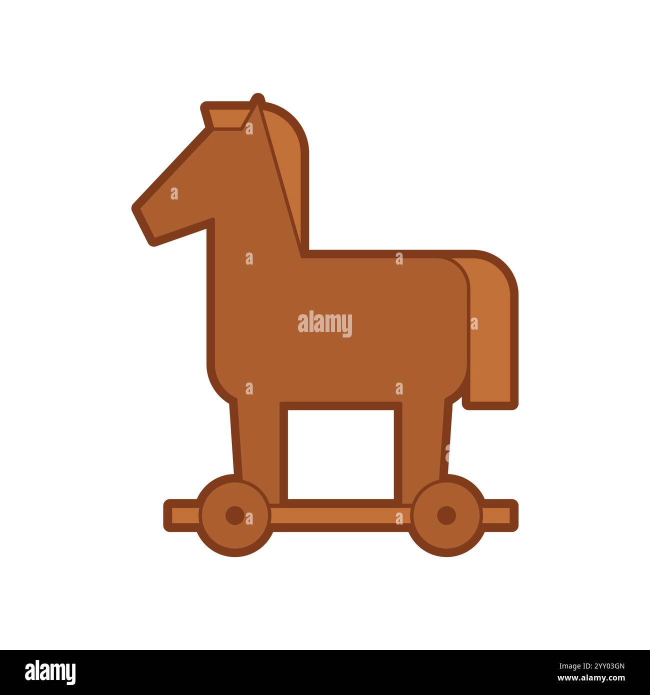 Trojan Horse Isolated Wooden Horse Stock Vector Image Art Alamy