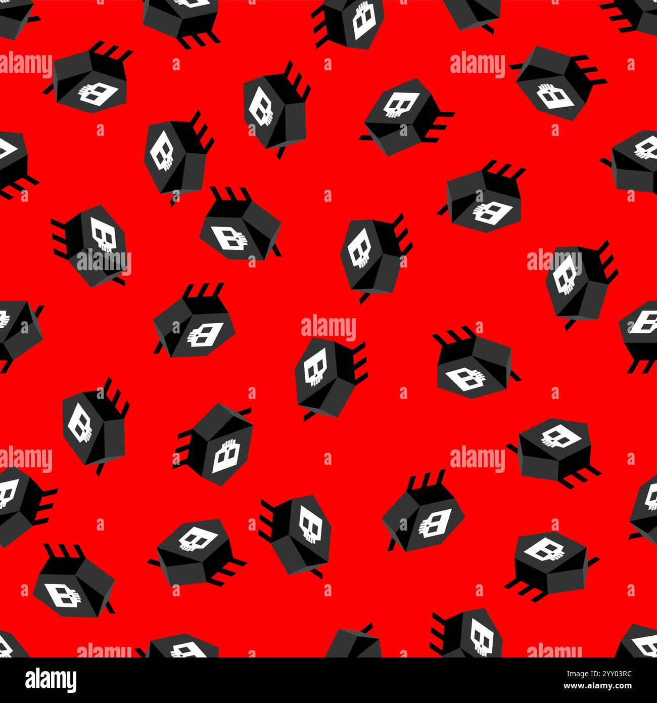 Computer virus bug pattern seamless. Spyware for your pc background. Network system infection texture Stock Vector