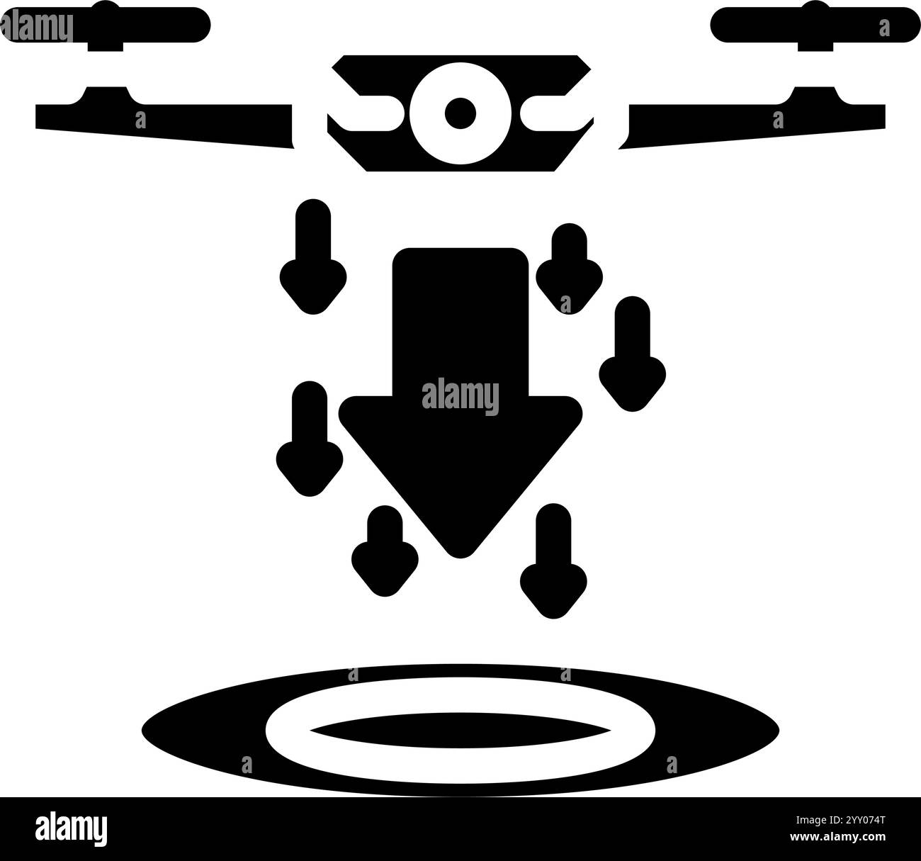 emergency landing unmanned aerial vehicle glyph icon vector ...
