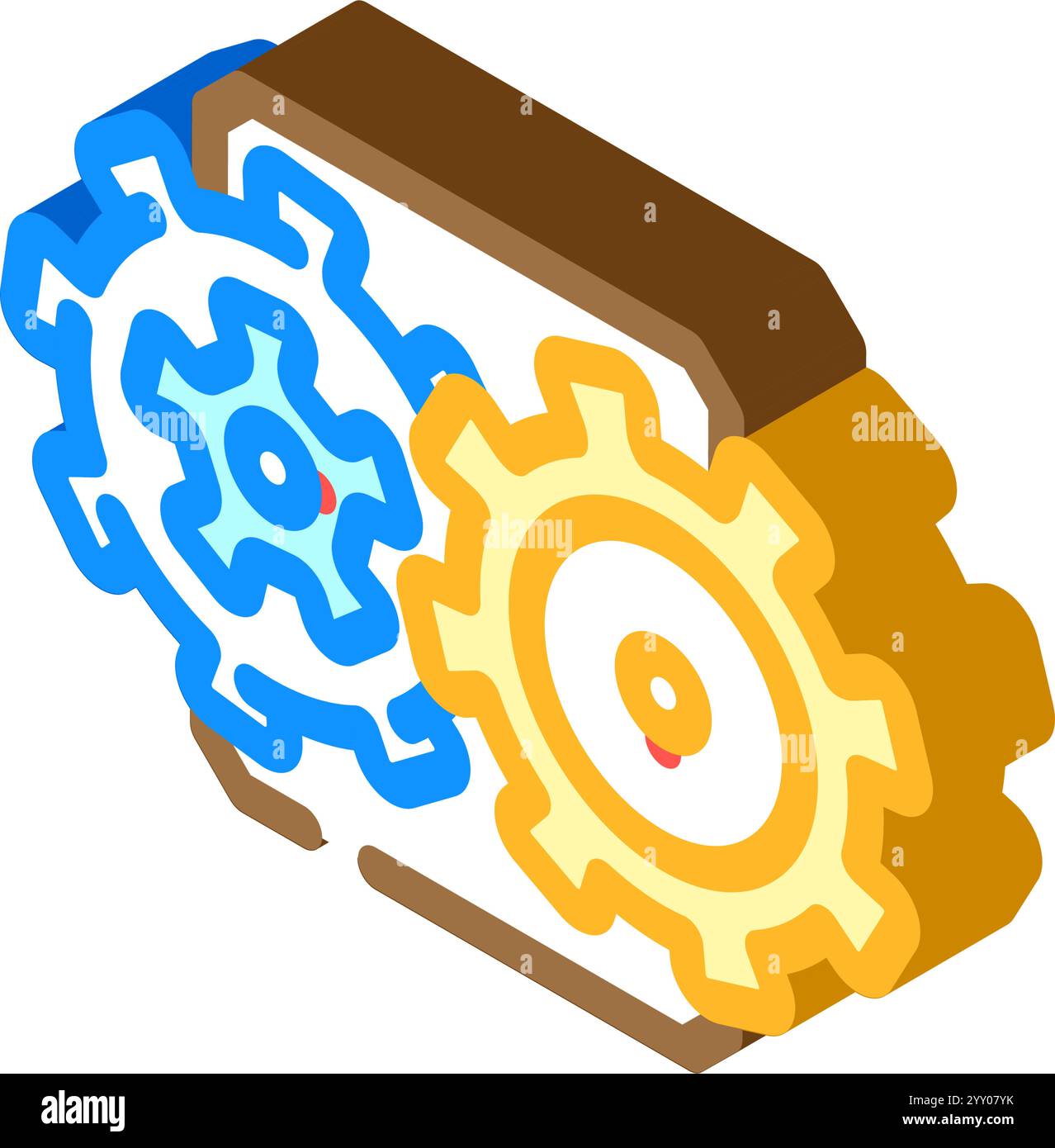 gear mechanism industry isometric icon vector illustration Stock Vector ...