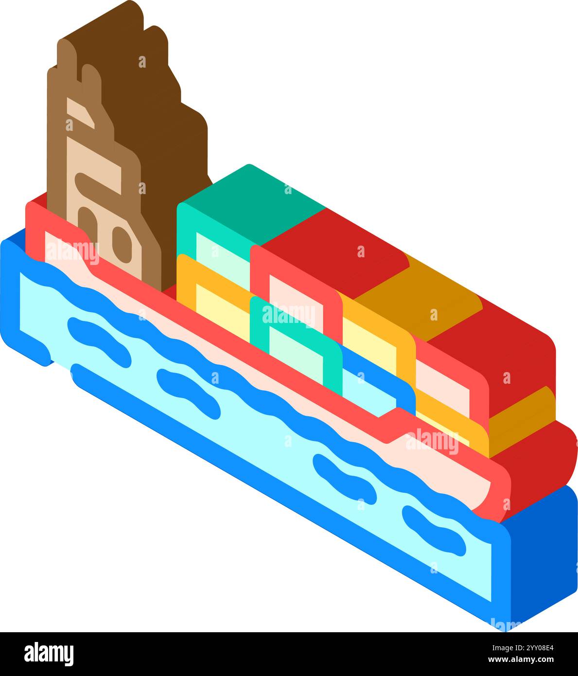 container ship transport marine isometric icon vector illustration ...