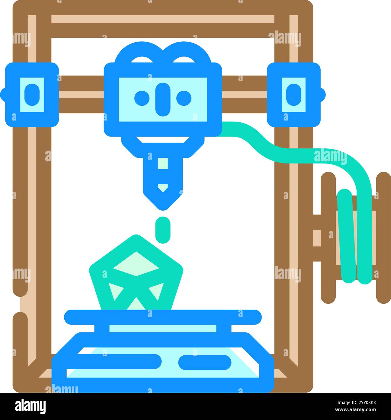 3d printing machine industry 4 color icon vector illustration Stock ...