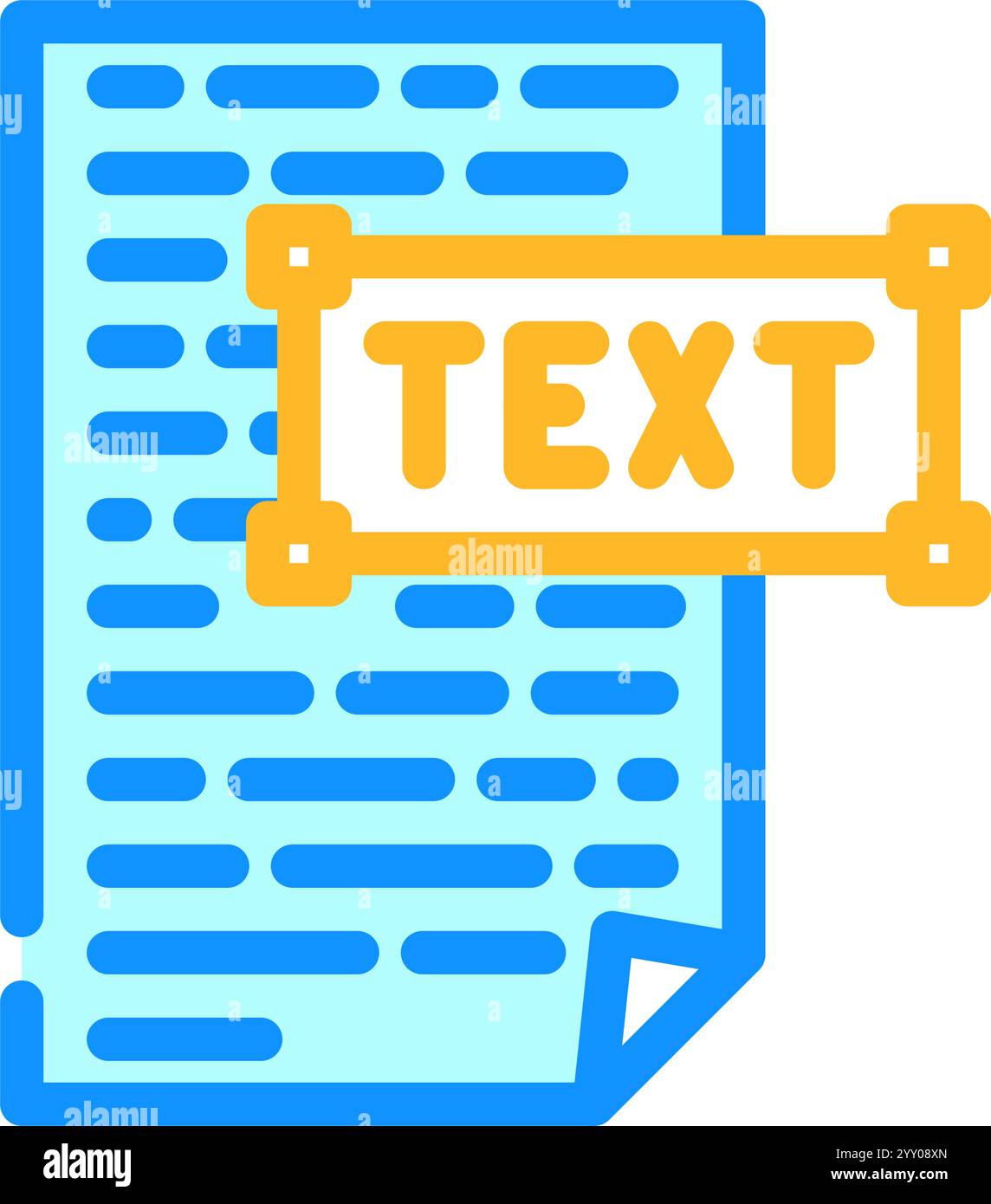 text document natural language processing nlp color icon vector ...