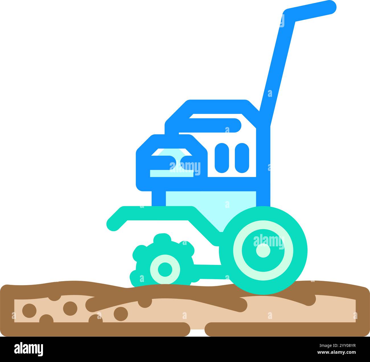 soil tilling garden maintenance color icon vector illustration Stock ...