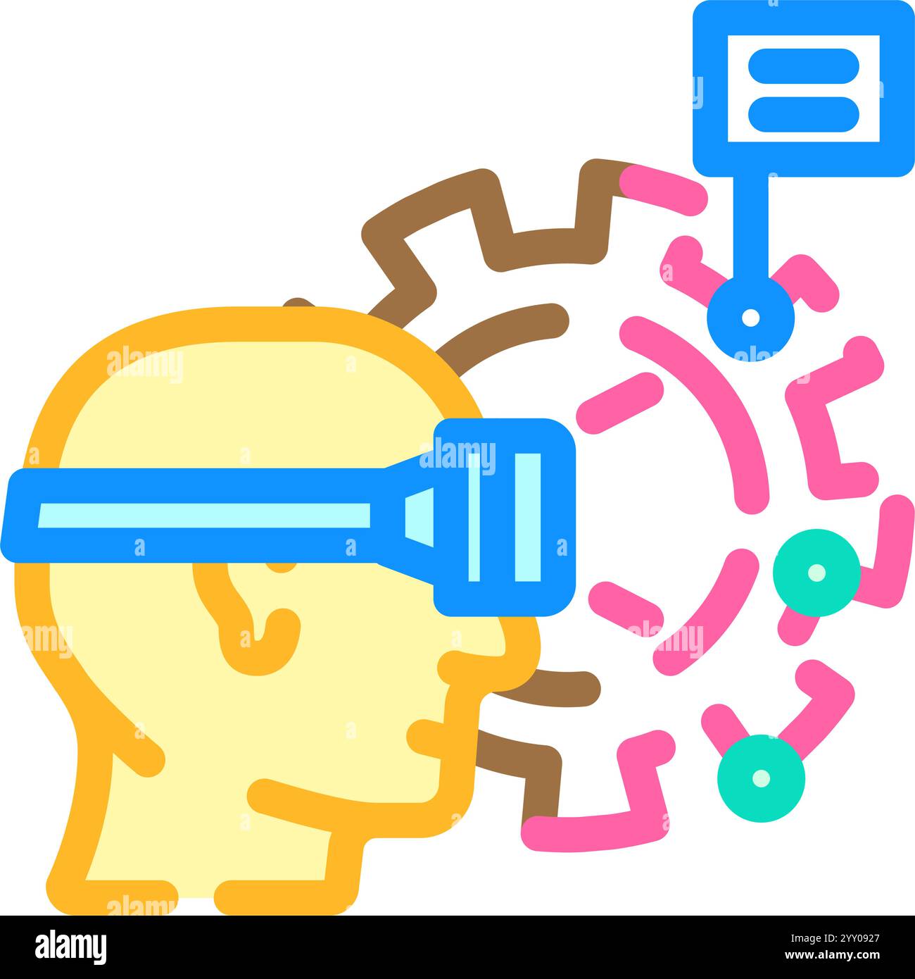 virtual reality vr manufacturing color icon vector illustration Stock ...