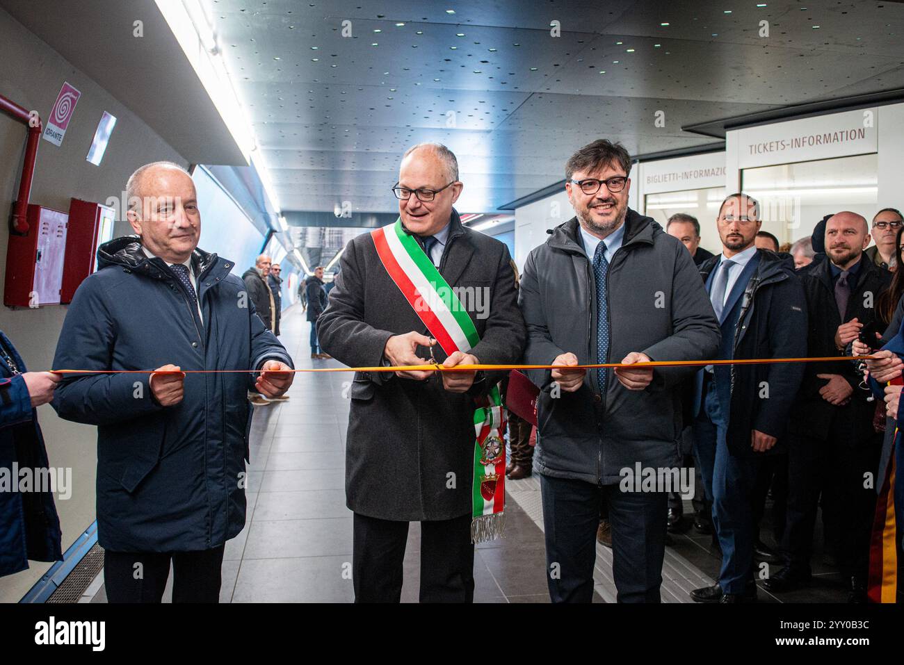 Roma, Italia. 18th Dec, 2024. Inaugurazione della fermata della Metro A ...
