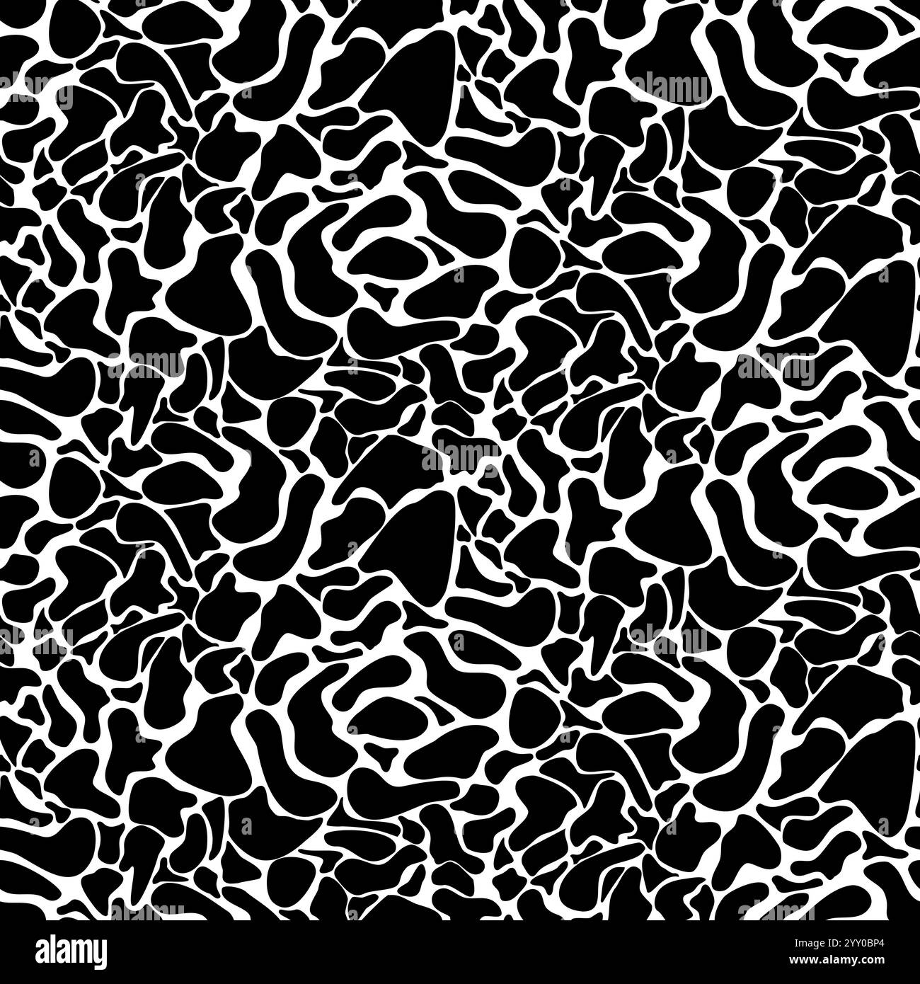 Seamless pattern with abstract black spots on a white background Stock ...