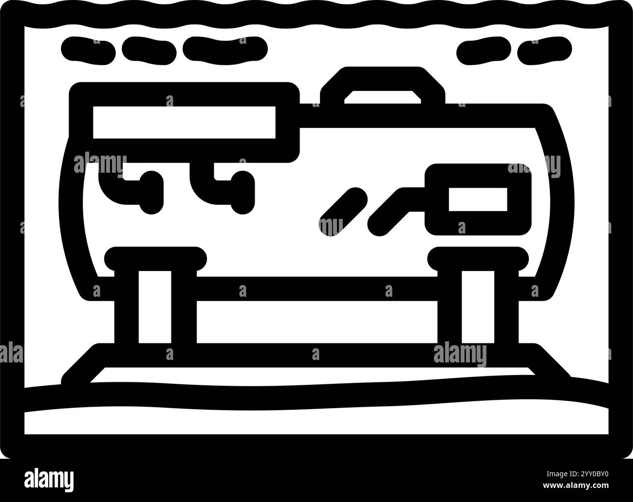 underwater research station world ocean line icon vector illustration ...