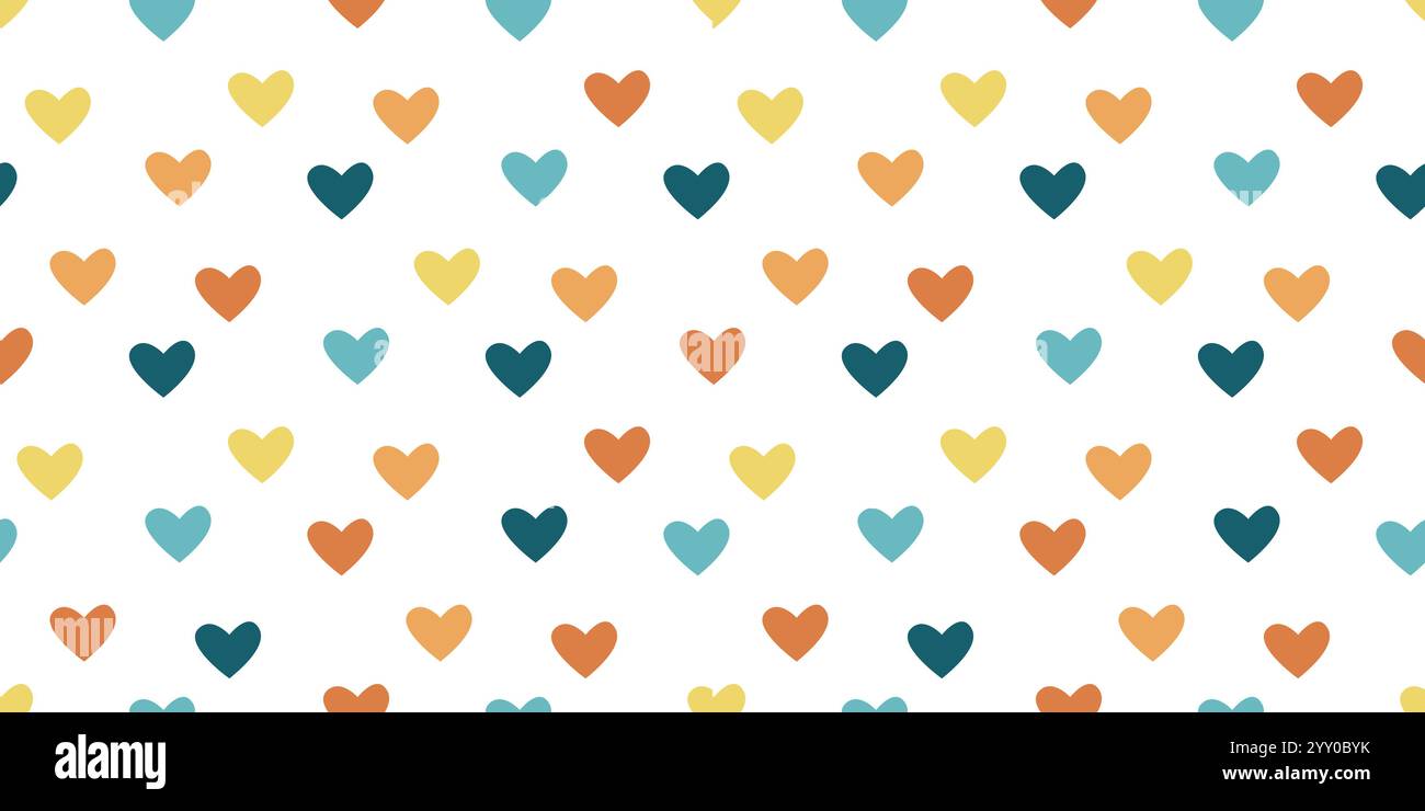 Simple colorful hearts seamless pattern Stock Vector