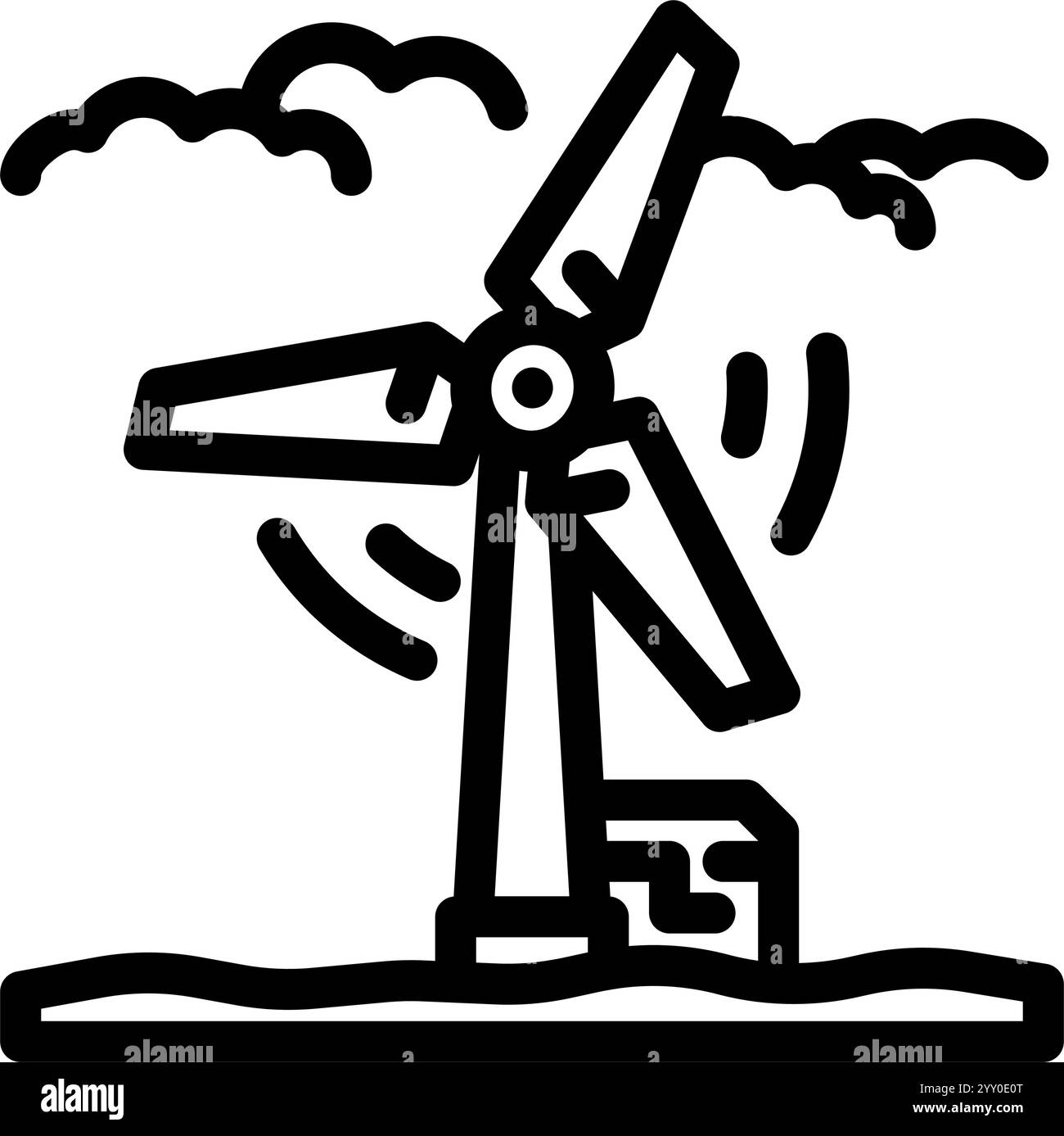 wind turbine industry 3 line icon vector illustration Stock Vector ...