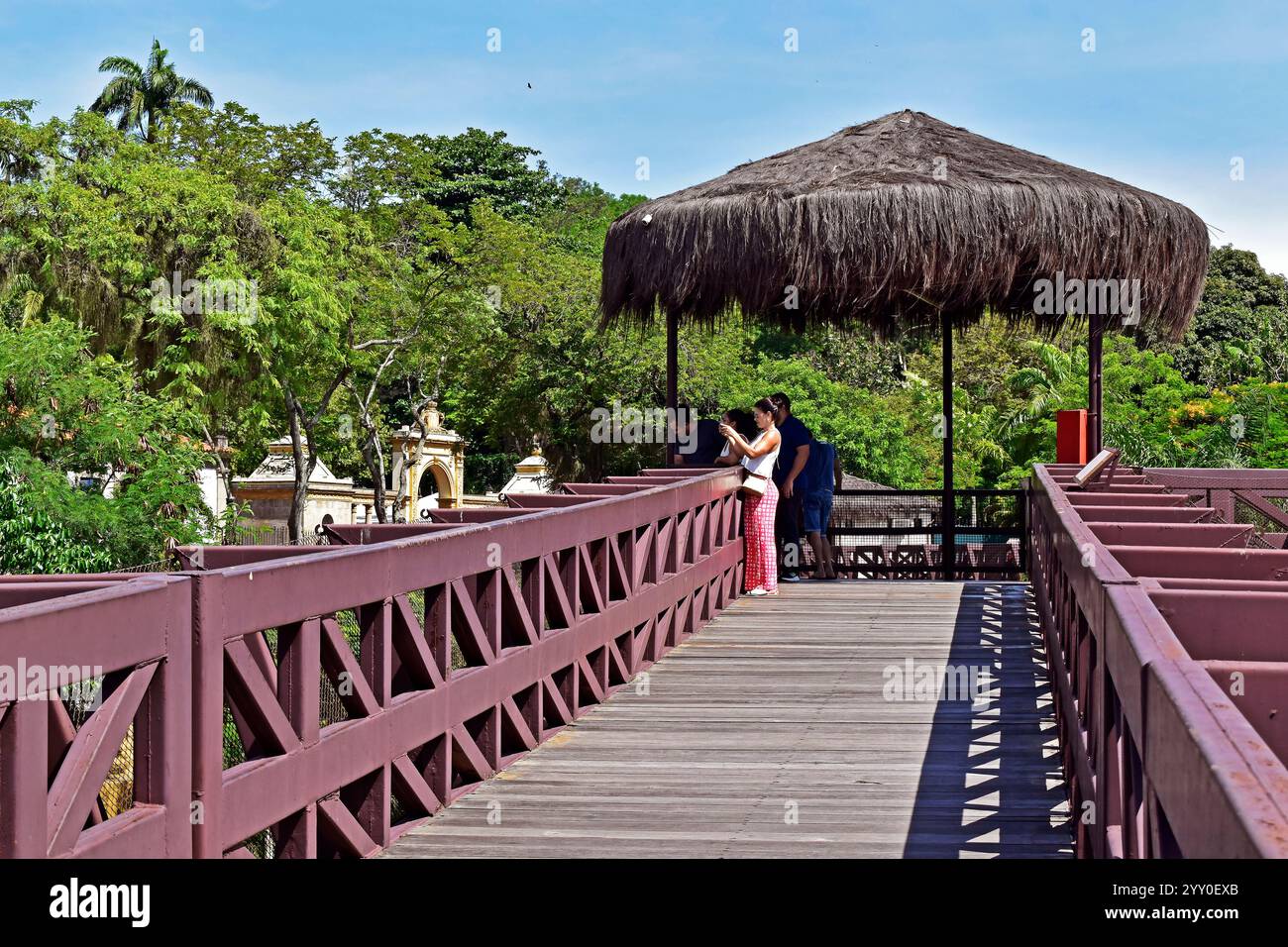 RIO DE JANEIRO, BRAZIL - December 13, 2024: Wooden pedestrian bridge at ...