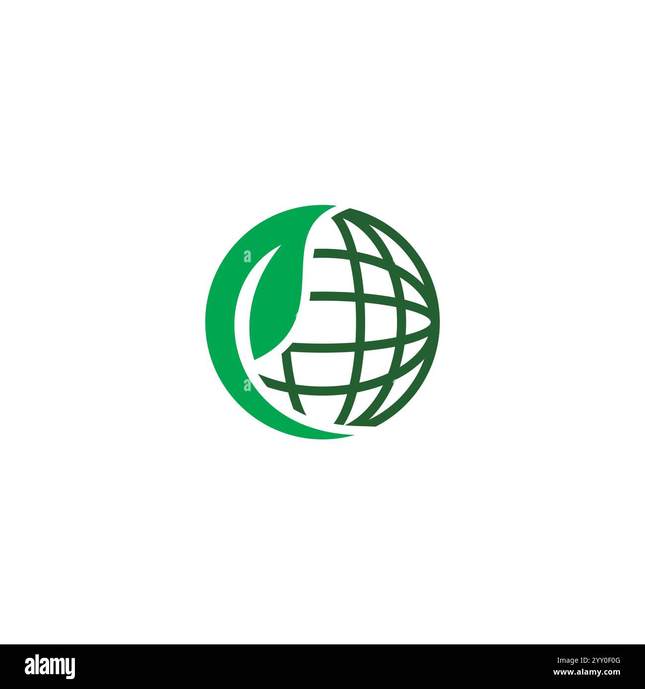 Green world logo or icon design template. leaf icon Stock Vector