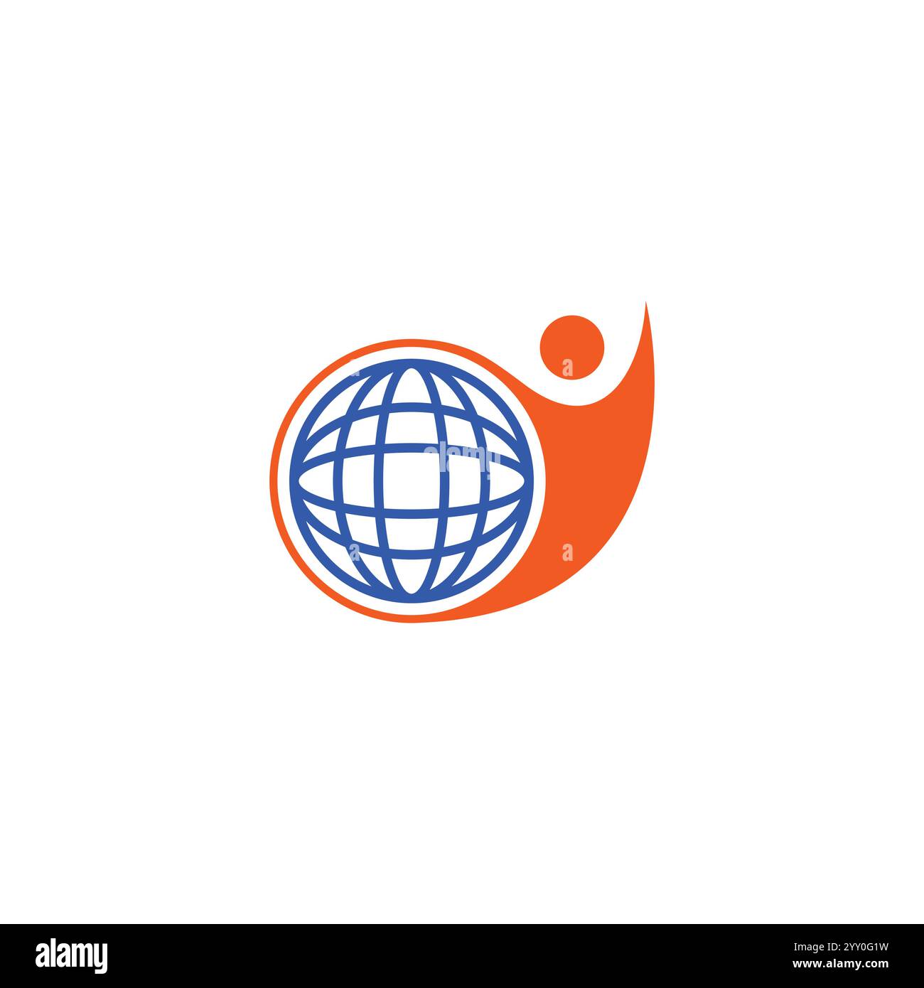 Globe icon design template. Vector world and people logo combination. Stock Vector