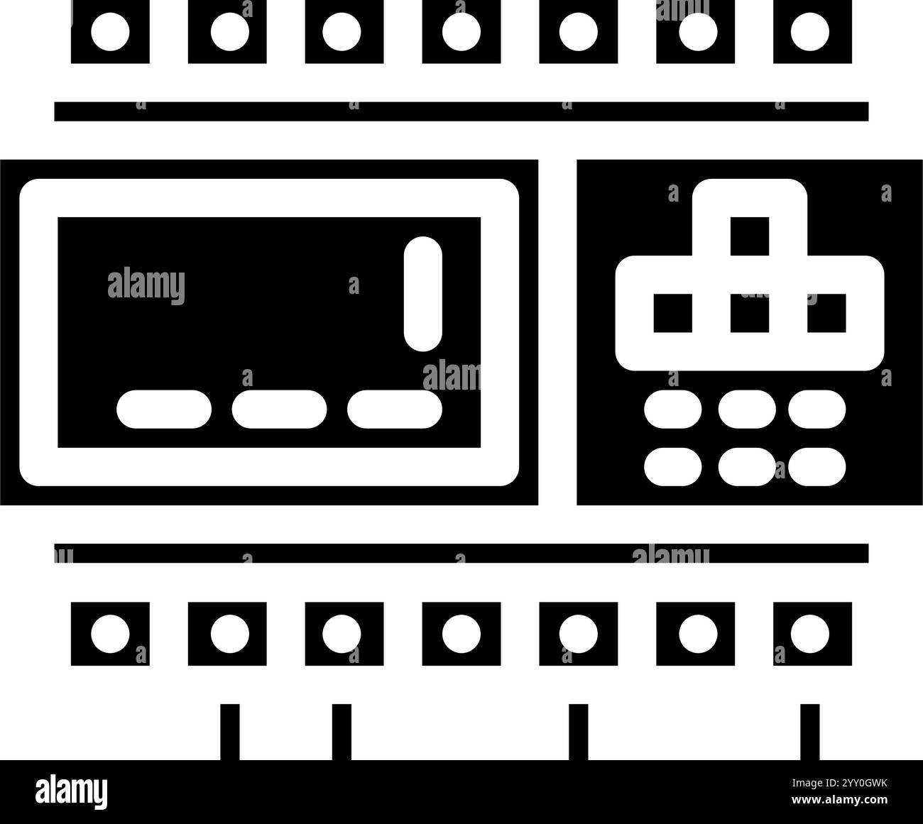 programmable logic controller plc glyph icon vector illustration Stock ...