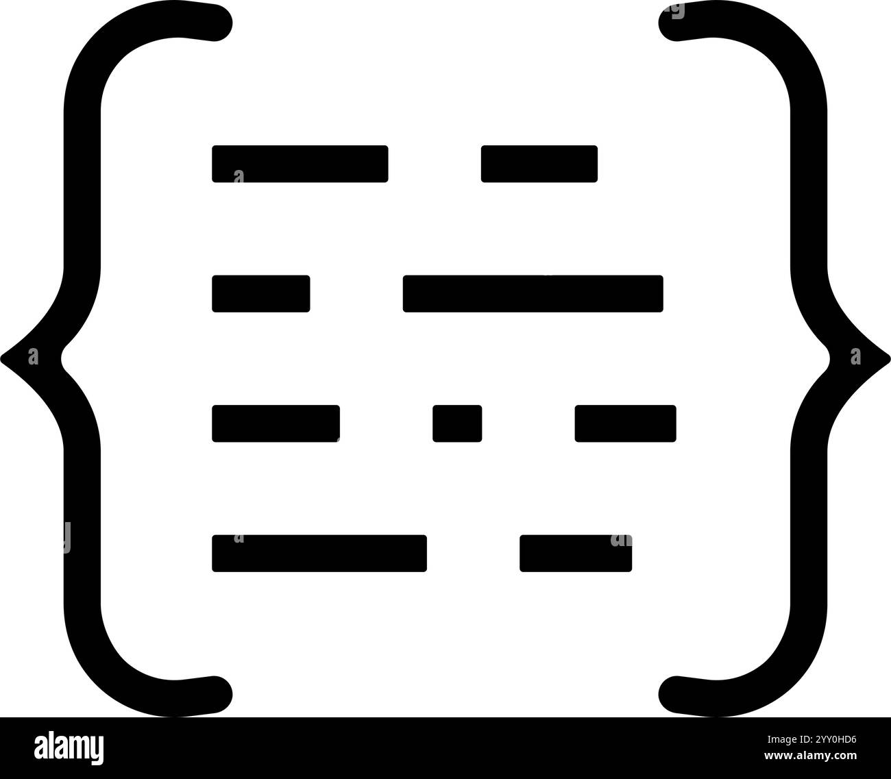 code brackets with letters nlp glyph icon vector illustration Stock ...