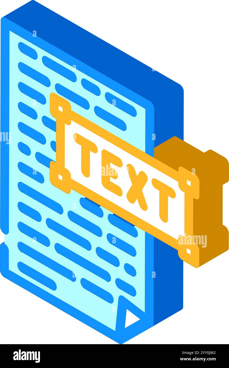 text document natural language processing nlp isometric icon vector ...