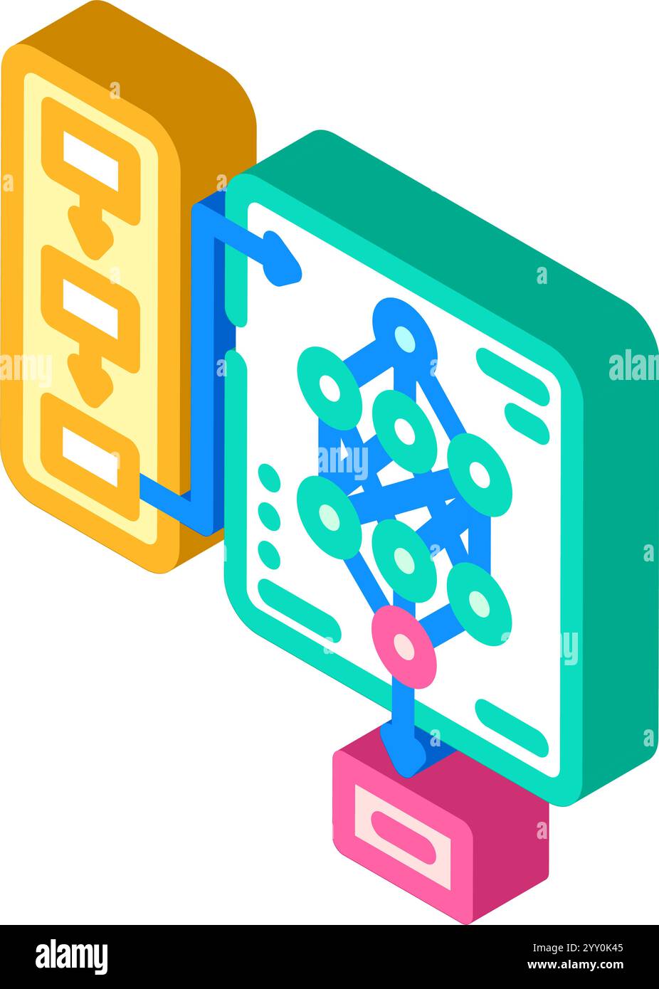 neural network diagram natural language processing nlp isometric icon ...
