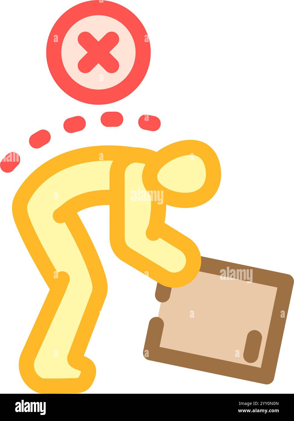 safe lifting technique injury prevention color icon vector illustration ...