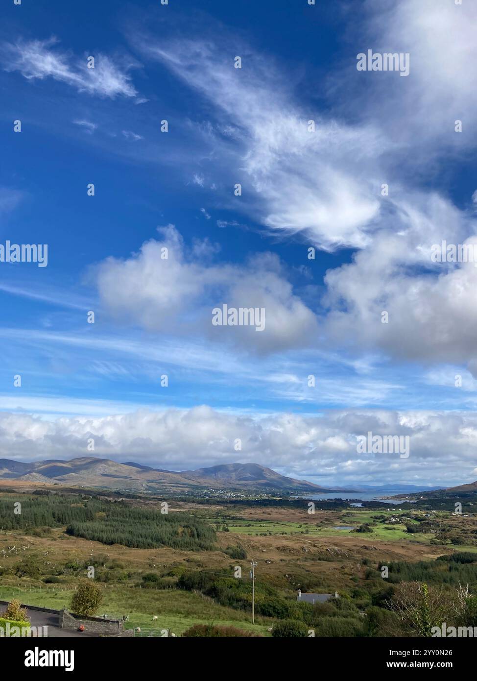 The West County Cork coastline looking towards Hungry Hill and Bantry Bay, Ireland - John Gollop - Smartphone Captured Stock Image