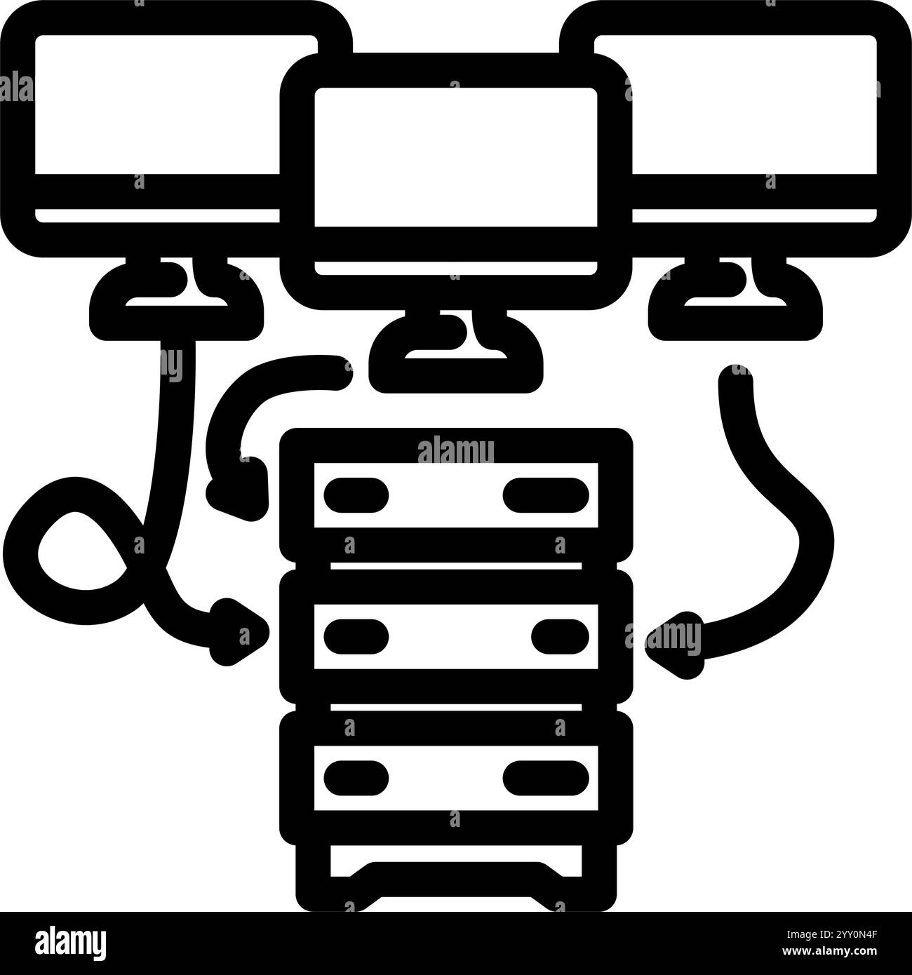 virtual machine data center line icon vector illustration Stock Vector ...