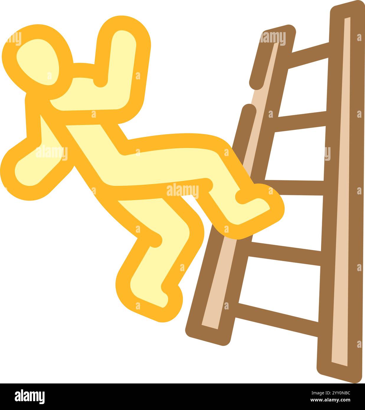 ladder safety injury prevention color icon vector illustration Stock ...