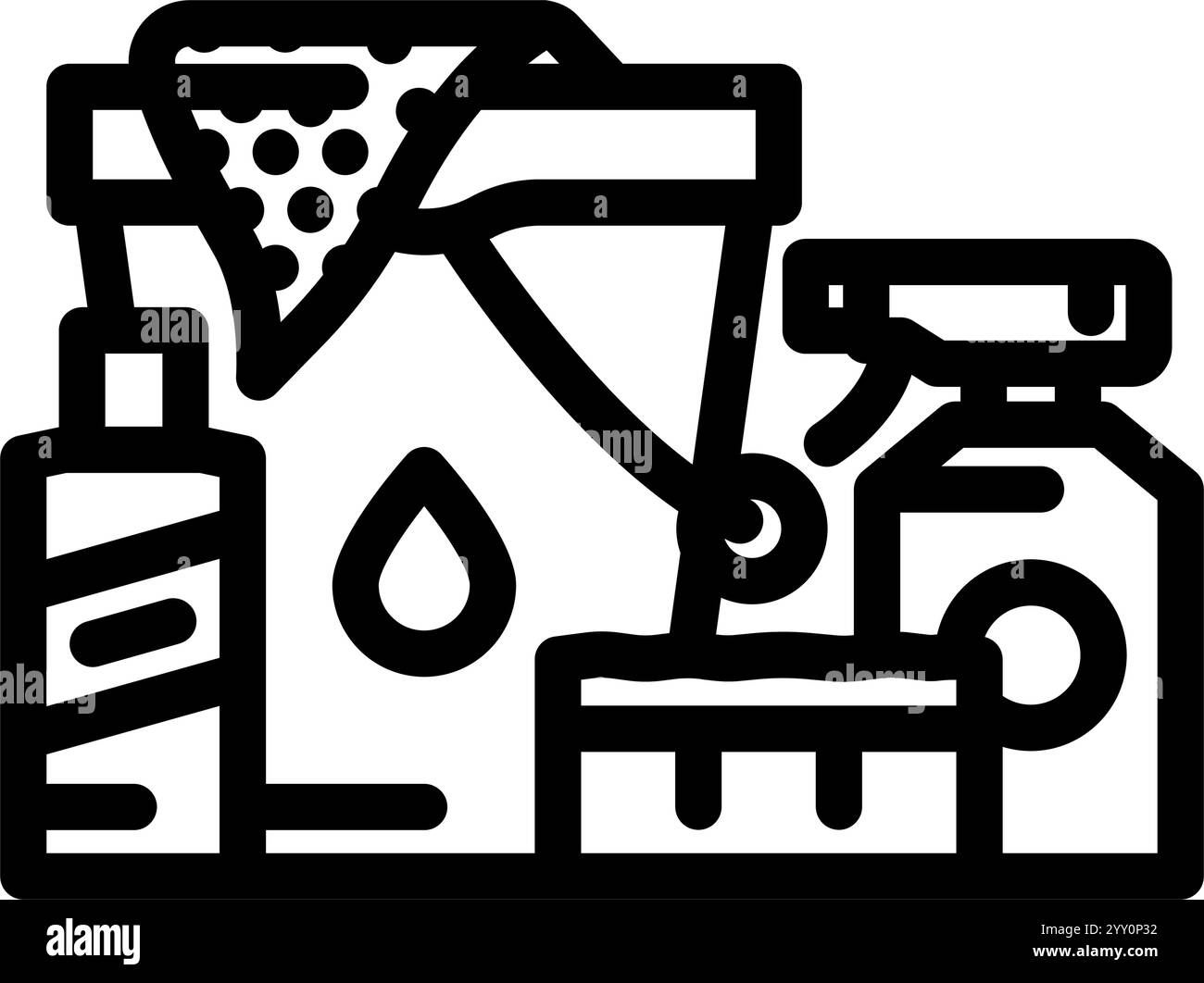 car wash kit accessory line icon vector illustration Stock Vector Image ...