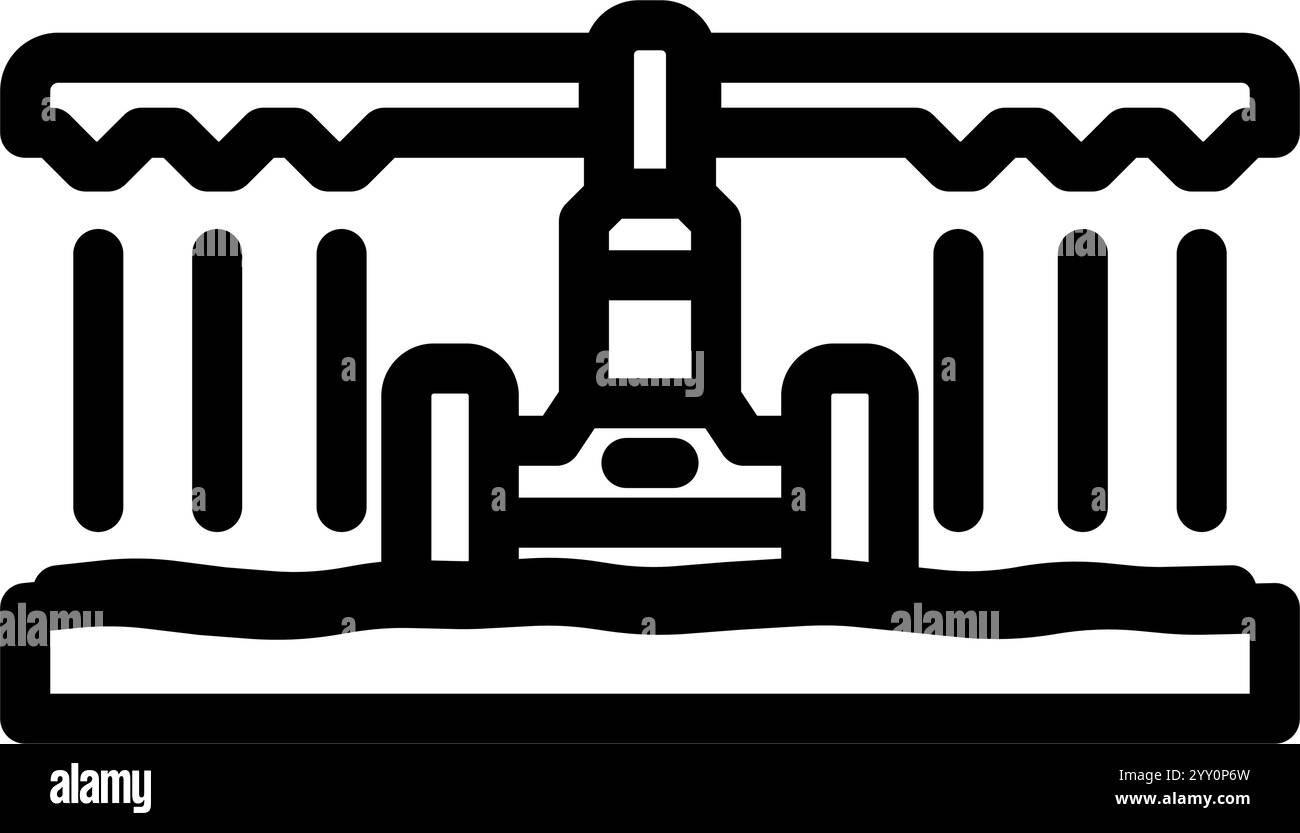 irrigation system agri tech line icon vector illustration Stock Vector ...