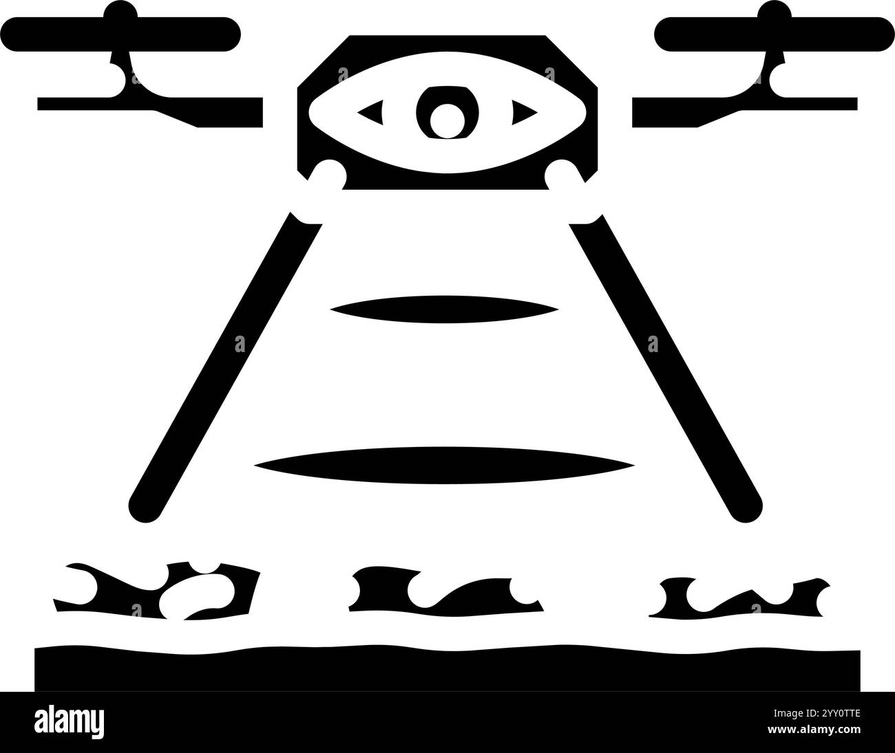 drone for crop monitoring glyph icon vector illustration Stock Vector ...