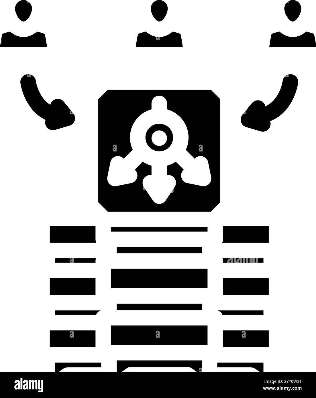 load balancer data center glyph icon vector illustration Stock Vector ...